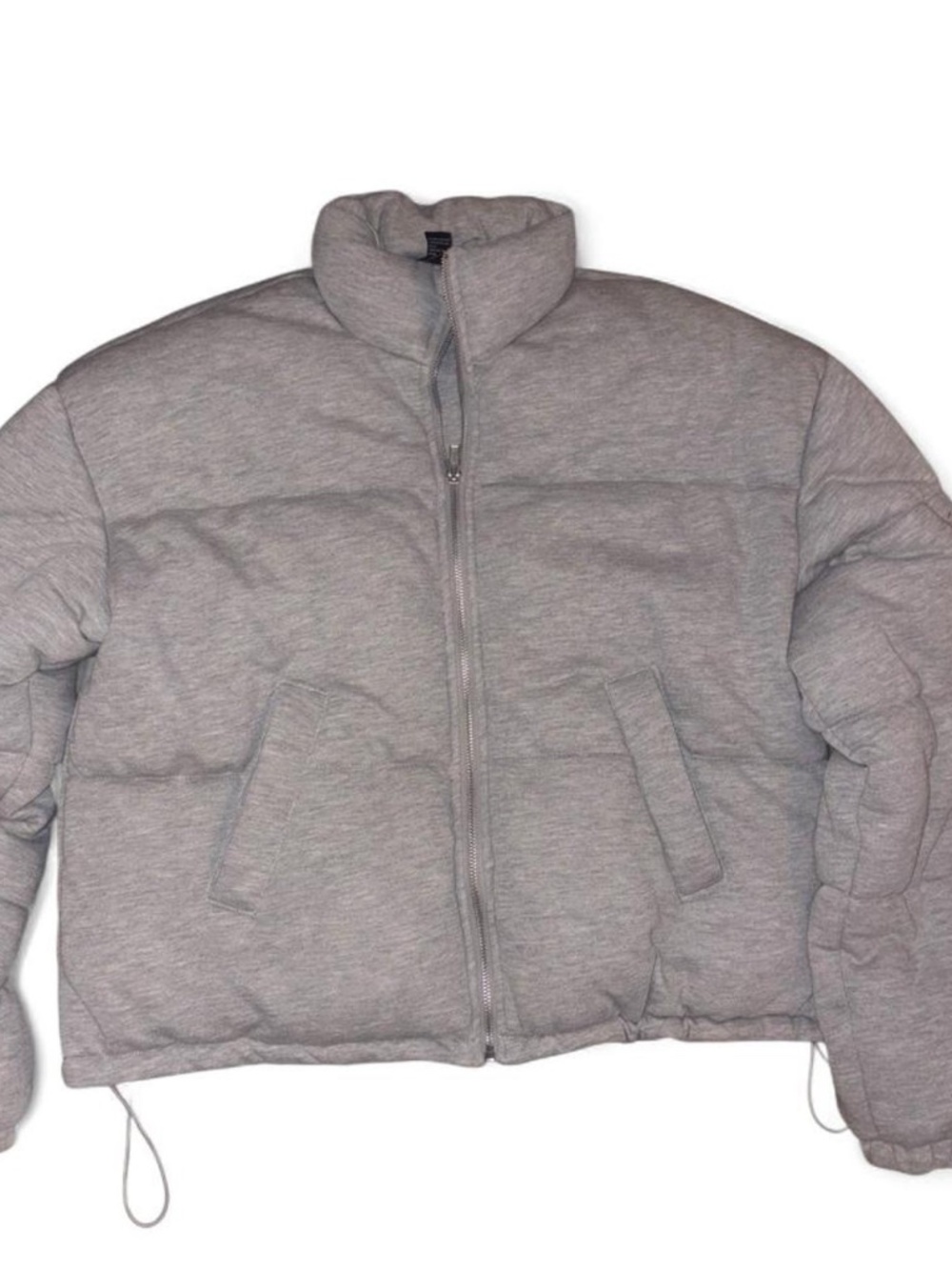 Forever 21 Gray Sweatshirt-Style Jacket | Oversized Cropped Fit | Size M